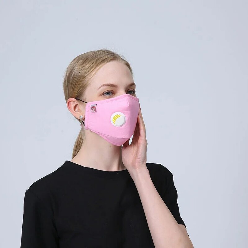 Респиратор PM2.5 хлопковый для женщин и мужчин, многоразовая моющаяся противотуманная маска с фильтром, PM2.5, 1 комплект