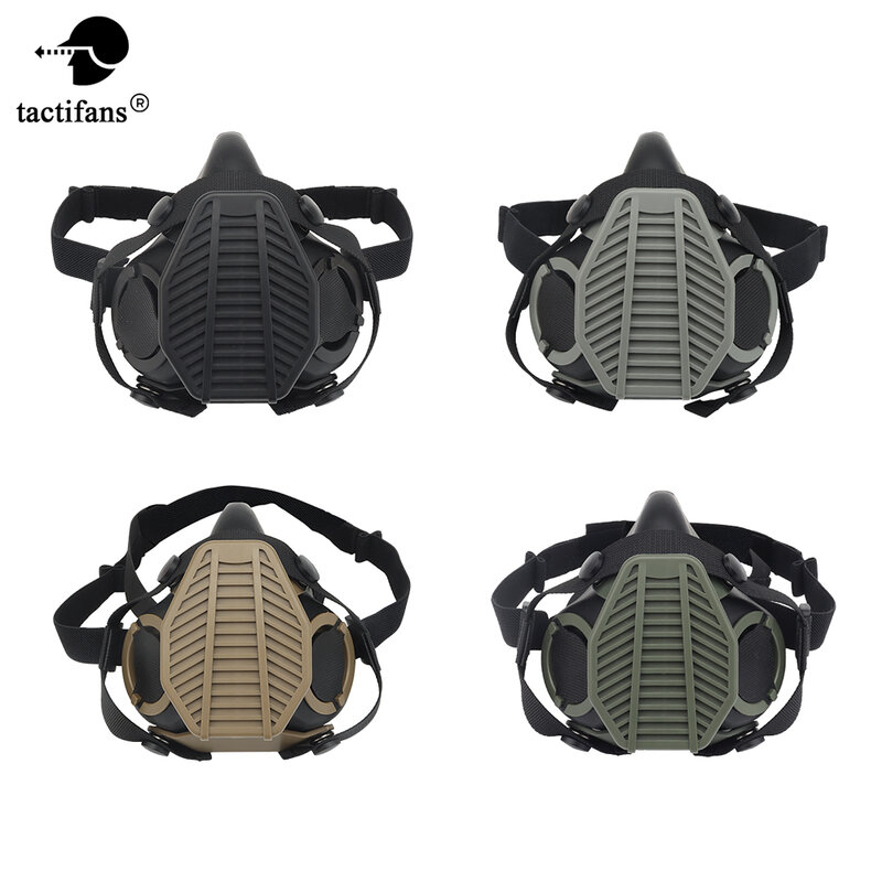 SOTR-respirador táctico de operaciones especiales, Media máscara con filtro reemplazable, máscara antipolvo, micrófono mejorado, accesorios de tiro y caza