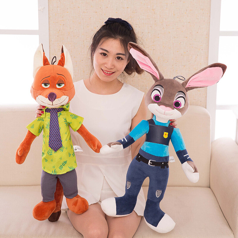Disney Cartoon Anime Movie Zootopia peluche Fox Nick Wilde coniglio Judy Hopps Doll animali di peluche morbidi giocattoli regali di natale per bambini