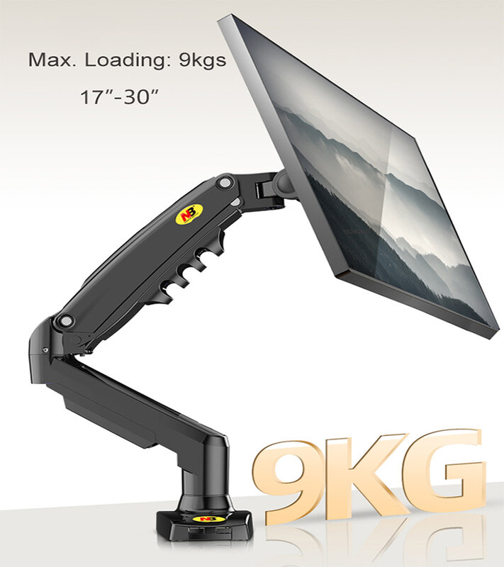 NB-Support de moniteur LCD LED 17-30 ", bras de montage, mouvement complet, support d'affichage, bureau, ressort à gaz, charge 2-9 kg, F80, nouveau, 2021