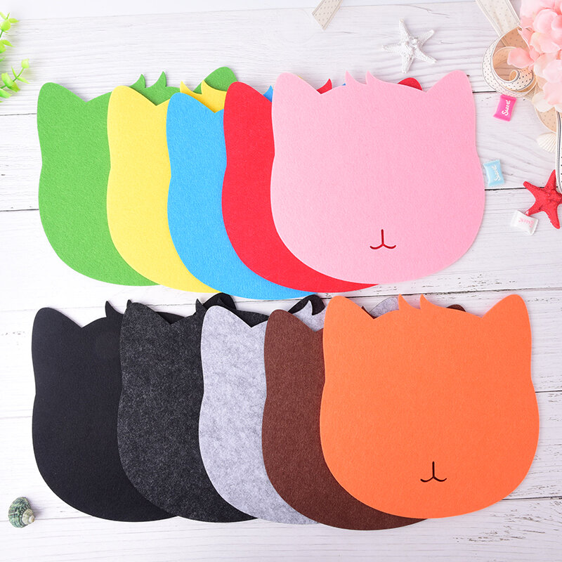 Cute Felt thicken Mouse Pad Office Desk Accessories Office Desk Organizer School Supplies Mouse Desk Tools Cat Shaped Mouse Pad