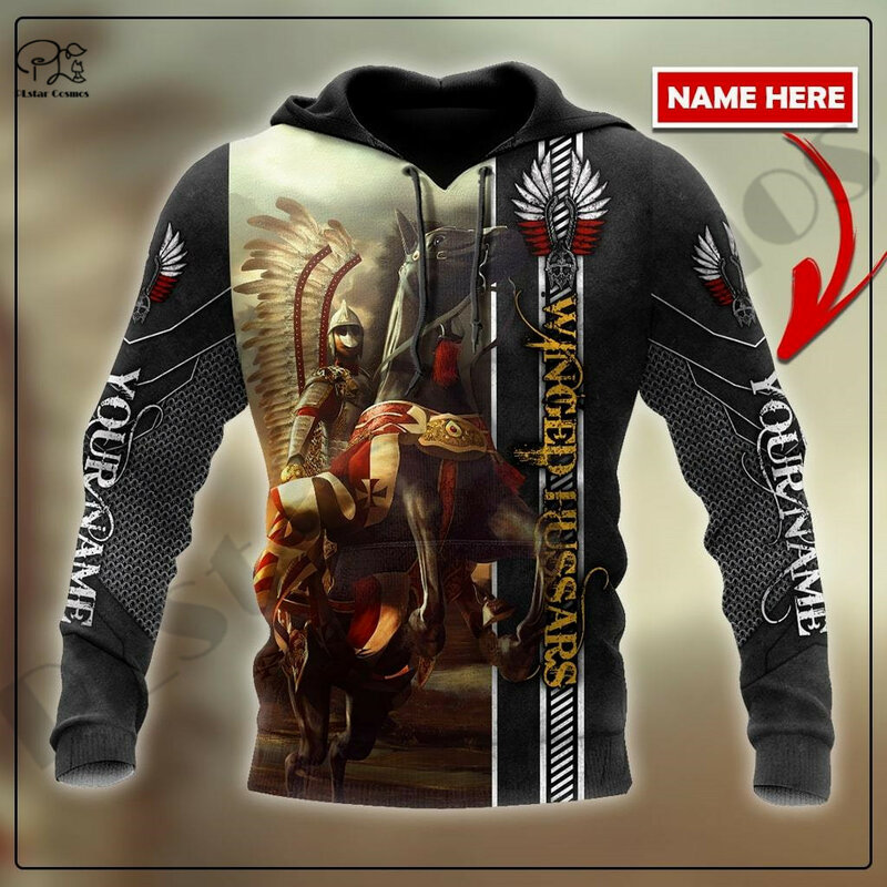 Plstar cosmos 3dprinted mais novo hussars polska nome personalizado premium harajuku streetwear único unisex hoodies/moletom/zip B-4