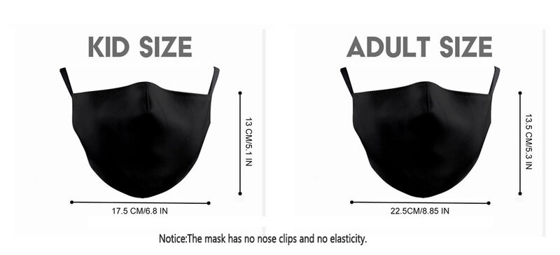 Máscara impresa y transpirable para adultos y niños máscara protectora PM2.5, lavable, reutilizable