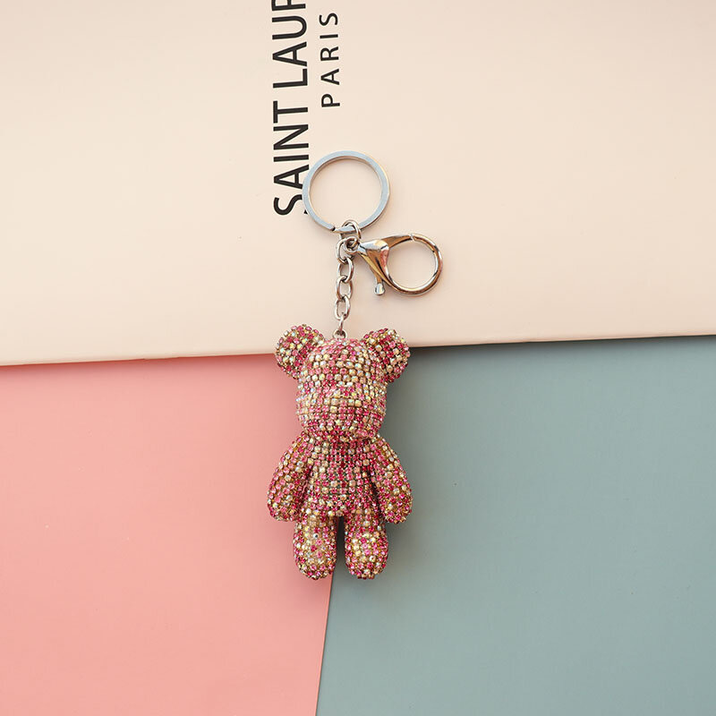 2020 neue Bling Bär Schlüsselanhänger Anhänger Auto Schlüssel Halter Tasche Handy Schlüssel Ring Cartoon Puppe Schlüssel Kette Mode Schmuck Geschenk für Frauen