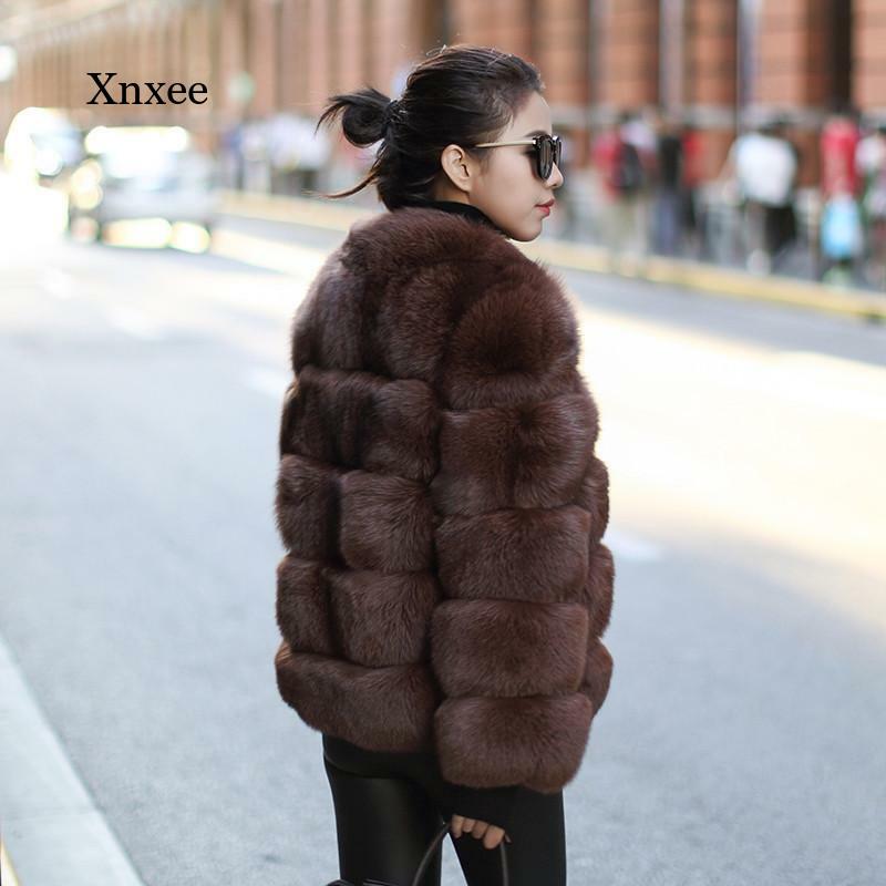 Jaket Berbulu Hangat Mantel Bulu Palsu Colla Stand Hangat Tebal Musim Dingin Mewah Baru Wanita Mantel Teddy Ukuran Plus Atasan Mode Pakaian Salju