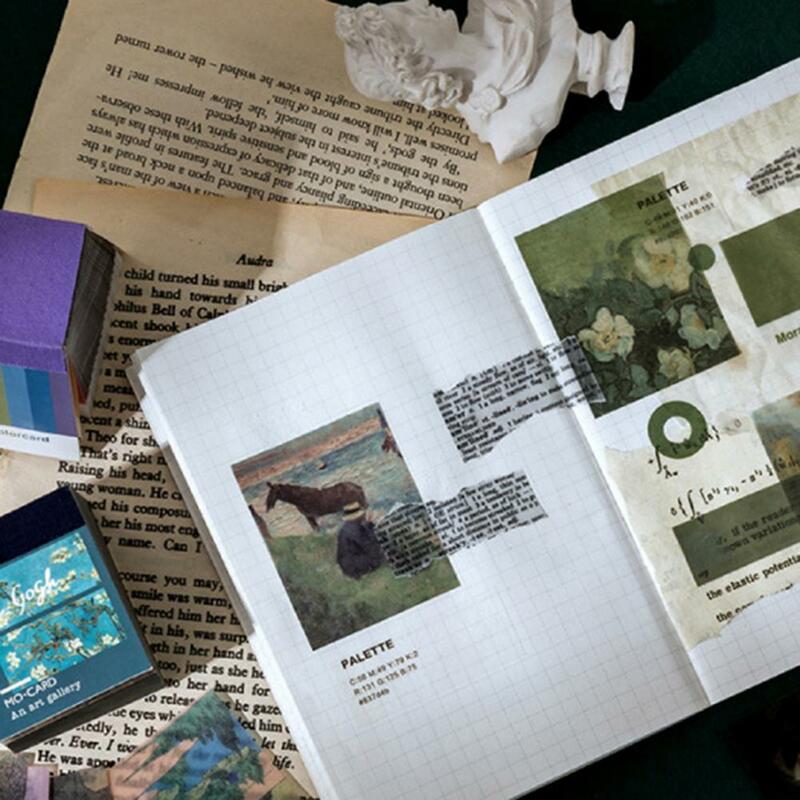 Cienki 366 szt. Papier do notatnika Mini antyczny papier dekoracyjny Colorfast Journaling arkusz papieru antyczny do pamiętników Decor