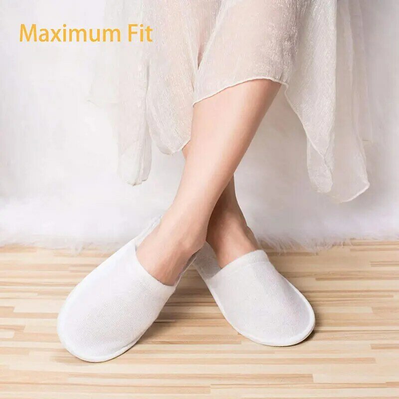 A Pair Unisex Soft Bottom Winter Slippers Hotel Travel Portable Slippers Disposable Home Guest Indoor Cotton Fabric Slipper