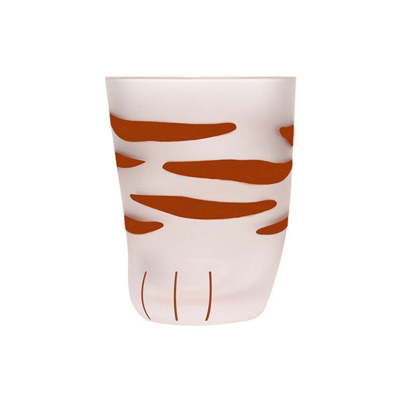 Patas de gato tazas creativo lindo vidrio gatos patas taza vaso de oficina, taza de café desayuno leche taza de porcelana con cuchara con forma de gato 5