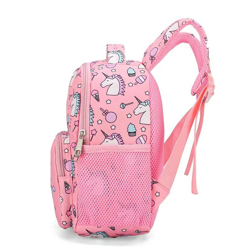 Kids Girls School Bags Child Pink Kawaii Unicorn Printing Backpack Kindergarten Cute Children's Schoolbag Waterproof Bookbag