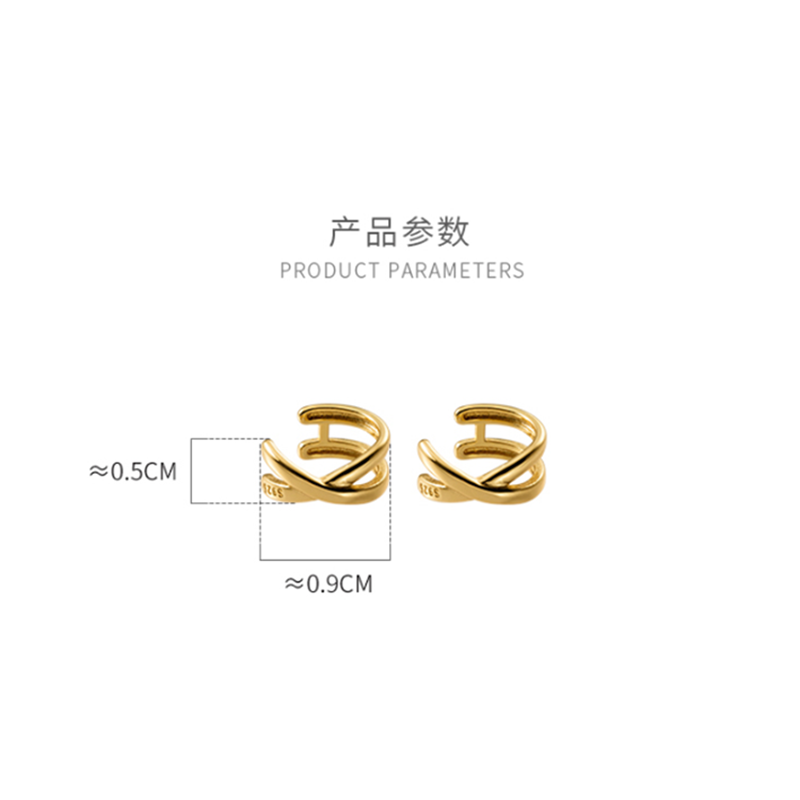 WOOZU-pendientes de plata de ley 925 auténtica para mujer, Clip doble Simple para oreja, boda, moda étnica, sin Piercing, regalo de joyería