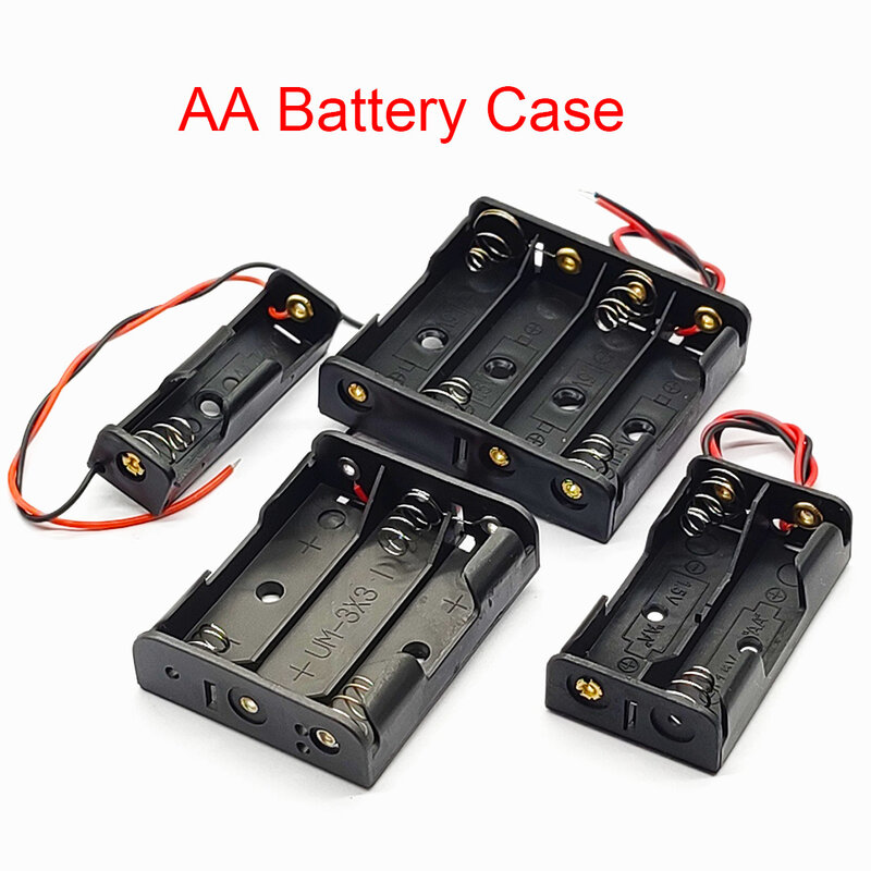 Portabatterie AA AA 14500 dimensioni Power Battery Storage Case AA Battery Box 14500 Box Leads con 1 2 3 4 slot drop shipping