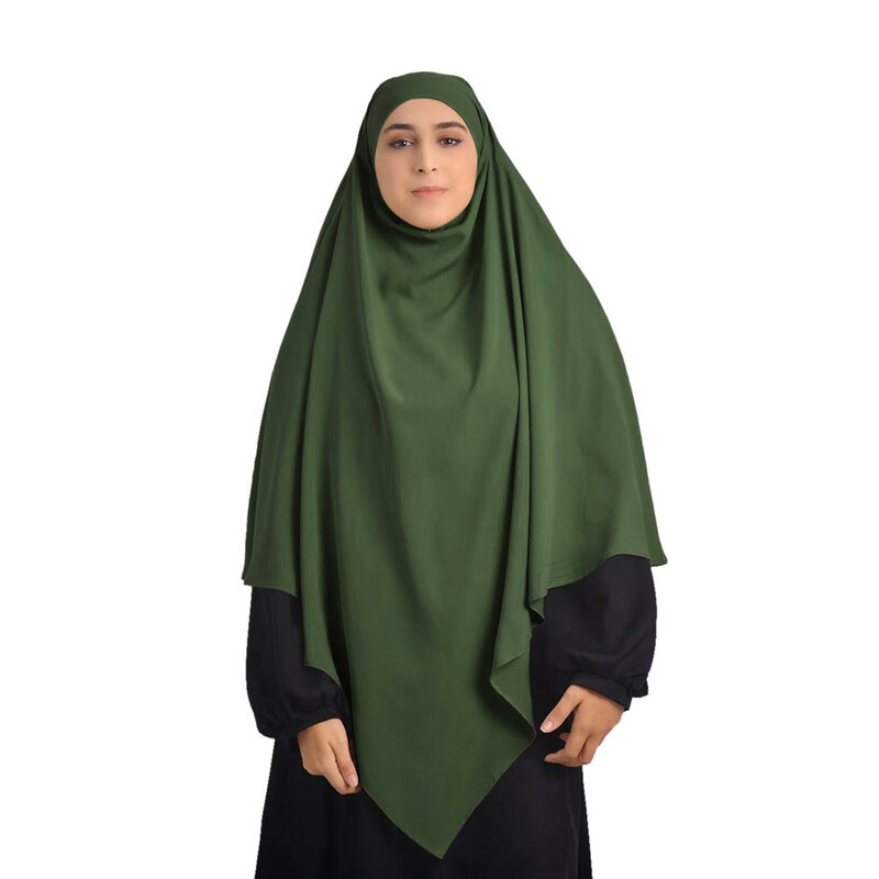 Khimar 원 레이어 일반 하이 퀄리티 무슬림 패션 기도문 롱 히잡, 이슬람 의류 라마단 Eid Niqab 히잡 도매