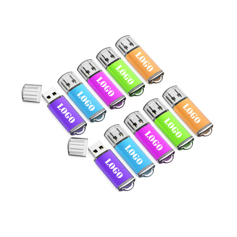 10 Buah Logo Kustom Warna-warni OTG USB Flash Drive Usb 2.0 Pen Drive untuk Ponsel Pintar Android/PC 8GB 32GB 64GB 128MB Hadiah Pendrive