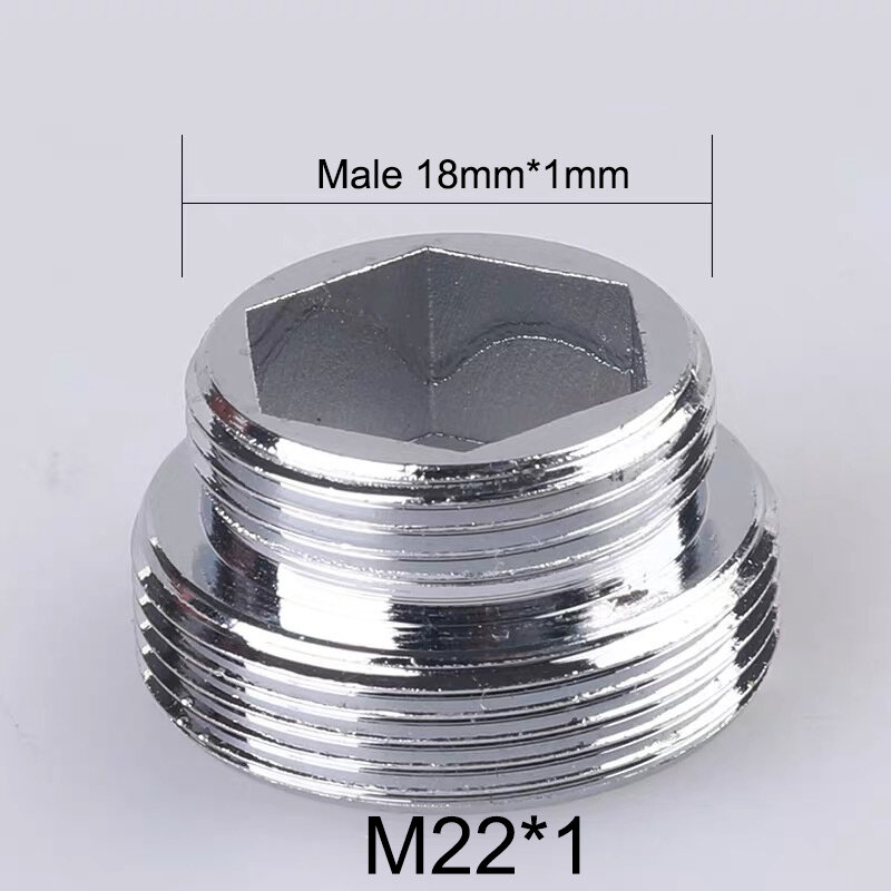 Adaptador de grifo reductor M22 niquelado de cobre, accesorio macho y hembra de 16, 18, 20, 22, 24, 26, 28 y 30mm para cocina y baño