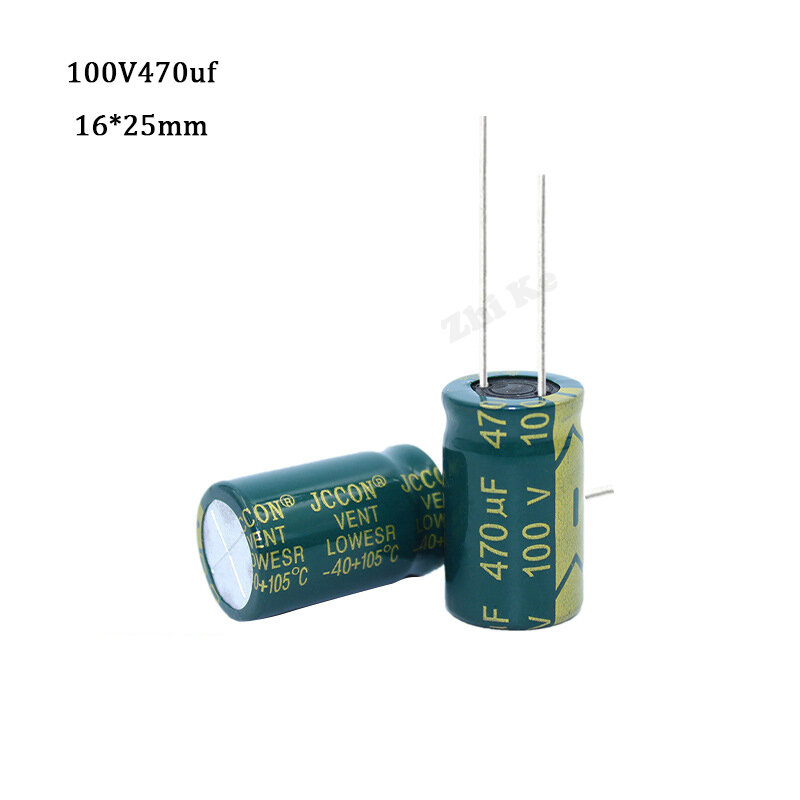 Condensador electrolítico Radial de alta frecuencia y baja resistencia, 5 piezas, 470UF, 100V, 16x25mm, 105C, 470UF, 100V, 20%