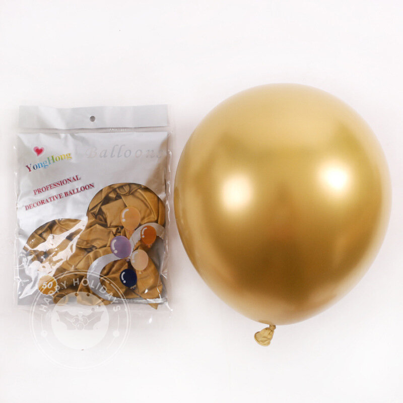 Balões de látex infantil, balões metálicos premium dourado e prateado, globo verde de frutas, decoração de festa de casamento, brinquedos infantis, 5 cm, 10 cm, 12 cm