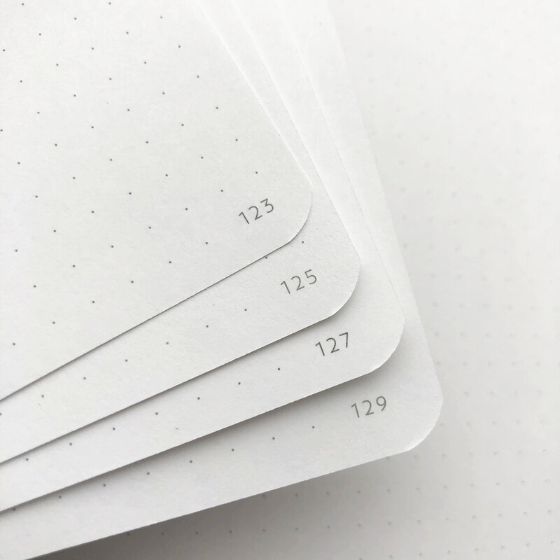 Buke caderno dot grid jornal pontilhado papel de desenho, bolso interno, página reforçada p1-p160