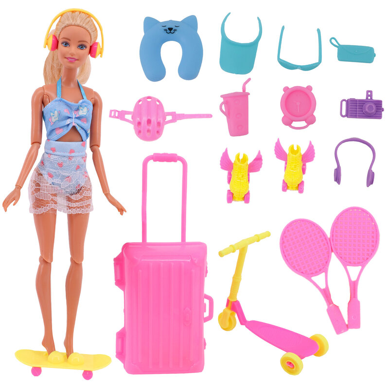人形の衣類と靴,トラベルアクセサリー,11.5インチと30cmに適しています,女の子のためのおもちゃ,35個