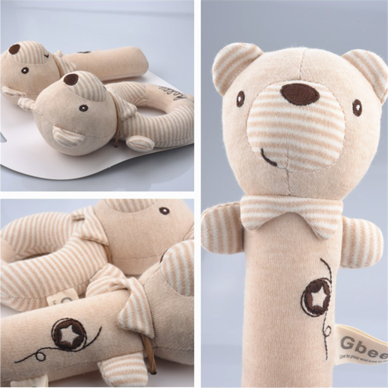 Newborn Baby Rattles Rabbit Bear Grab Ability Training Toys Infant Stroller Bed Hanging Bell Plush Dolls игрушки для детей