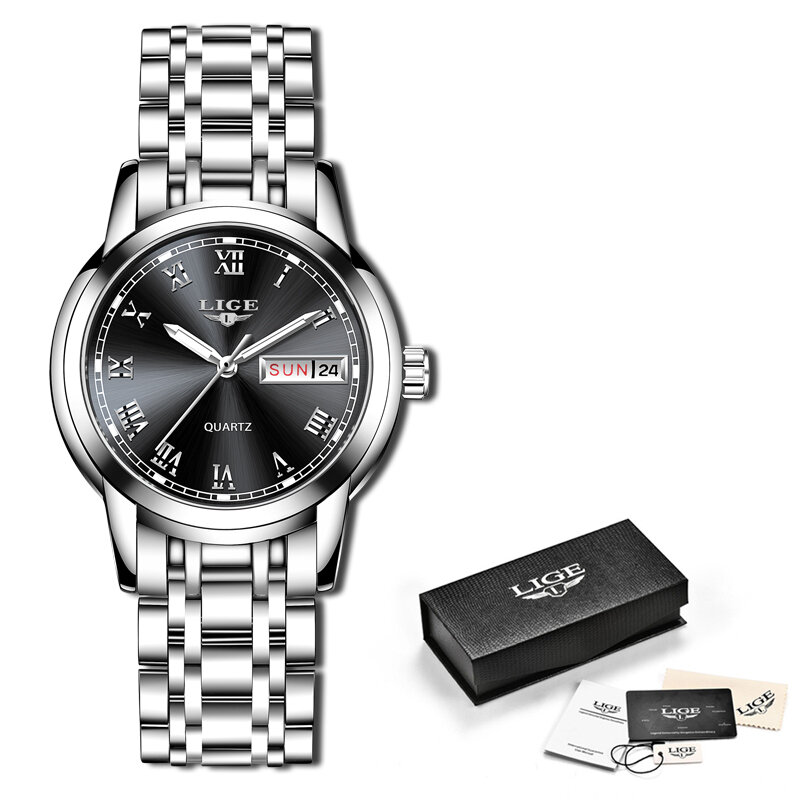 Lige neue Premium Luxus einfache Quarz Frauen Uhren Top Marke Mode lässig schwarz Zifferblatt Dame wasserdichte Armbanduhr reloj mujer