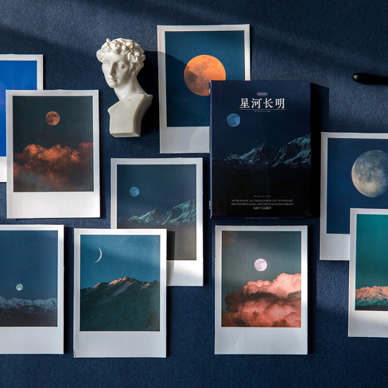 Lomo – cartes autocollants séries paysage romantique, étiquette en papier, paysage de mer, ciel fantaisie, nuage, carte Message, 30 pièces/lot