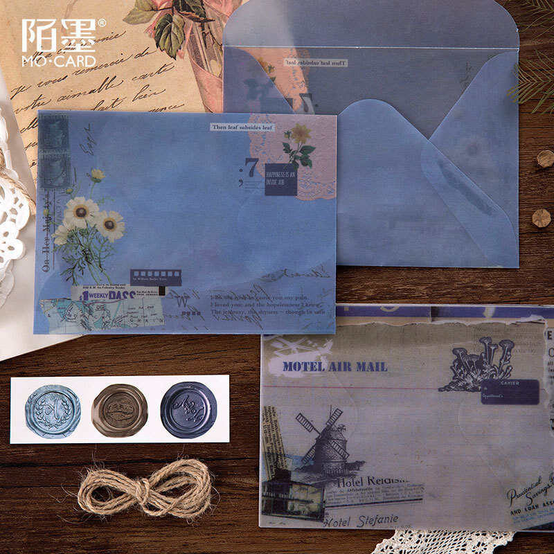 3 개/대 황산 종이 봉투 및 씰링 스티커 카드 결혼식 크리스마스 편지 초대장 Scrapbooking 선물
