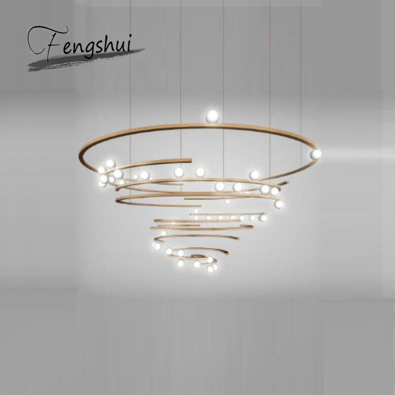 Современная дизайнерская светодиодная Люстра для гостиной, круглый стеклянный подвесной светильник в стиле лофт, вилла, офисное освещение, комнатное украшение, Подвесная лампа