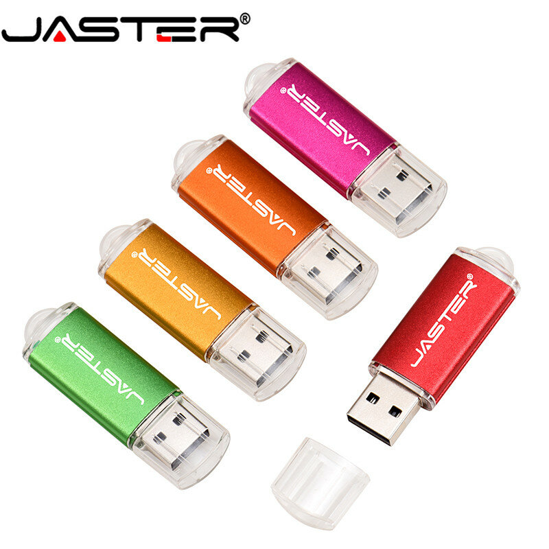 JASTER Bút Mini USB Đèn LED 4Gb 8Gb 16Gb 32Gb 64Gb 128Gb Pendrive kim Loại Usb 2.0 Flash Drive Thẻ Nhớ Usb