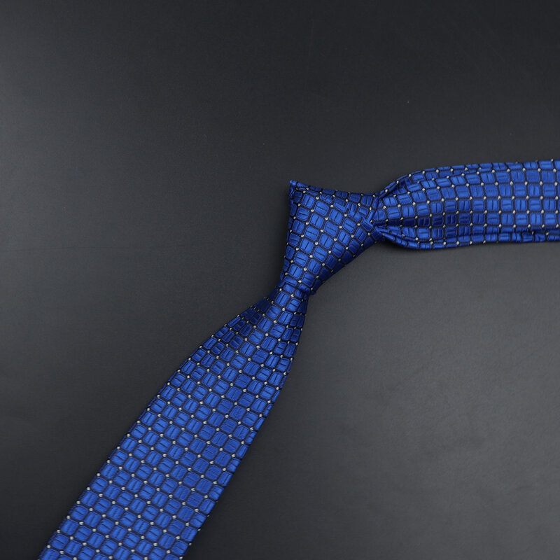 Cravate Jacquard pour homme, 7cm, couleur unie, col rayé, motif Floral, accessoires, usage quotidien, cadeau de mariage