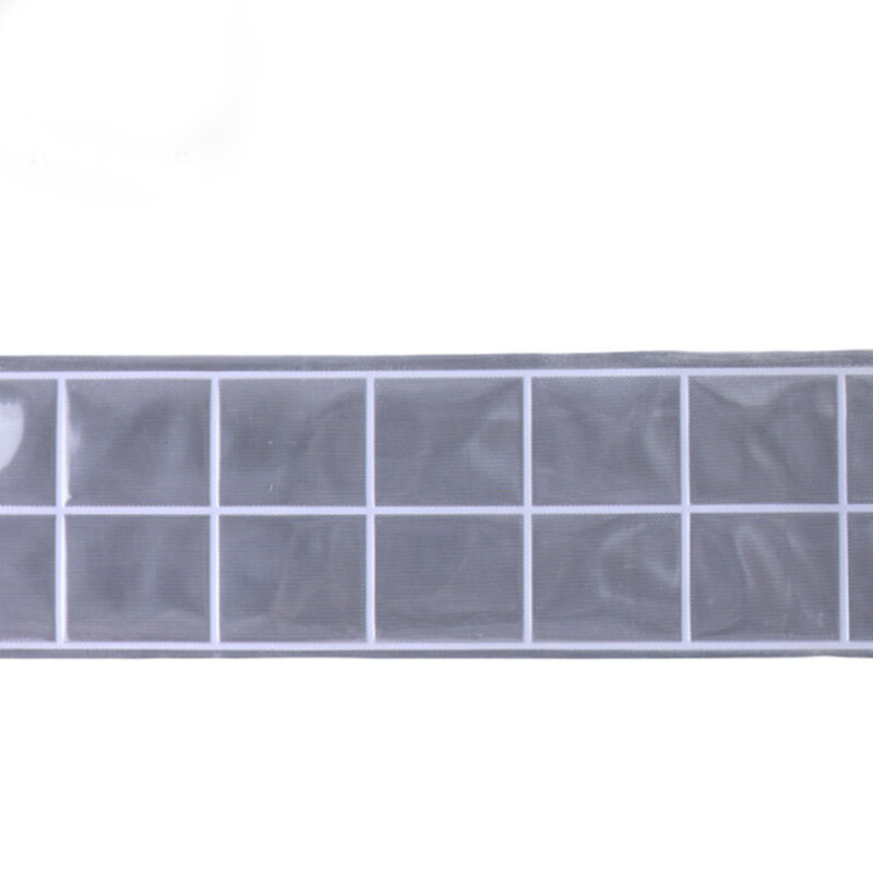Pita PVC Reflektif 2.5CM Jahit Setrip Kristal Visibilitas Tinggi Putih Pada Setrip Pakaian DIY untuk Tas 10Meter