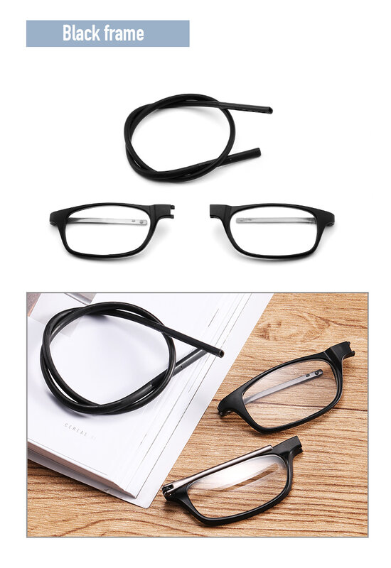 남녀공용 조절 가능한 끈으로 목에 걸 수 있는 휴대용 마그네틱 독서 안경