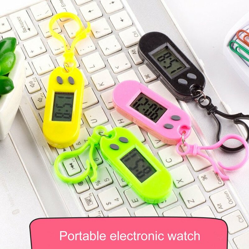 Многофункциональные игрушечные часы, брелок для рюкзака, карманные часы, электронные часы, светодиодные тестовые часы, случайный цвет, 1 шт.