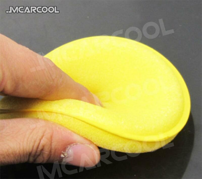 Esponja de espuma amarilla para coche, aplicador de cera redondo para pulir y encerar, herramientas de limpieza para detalles de coche