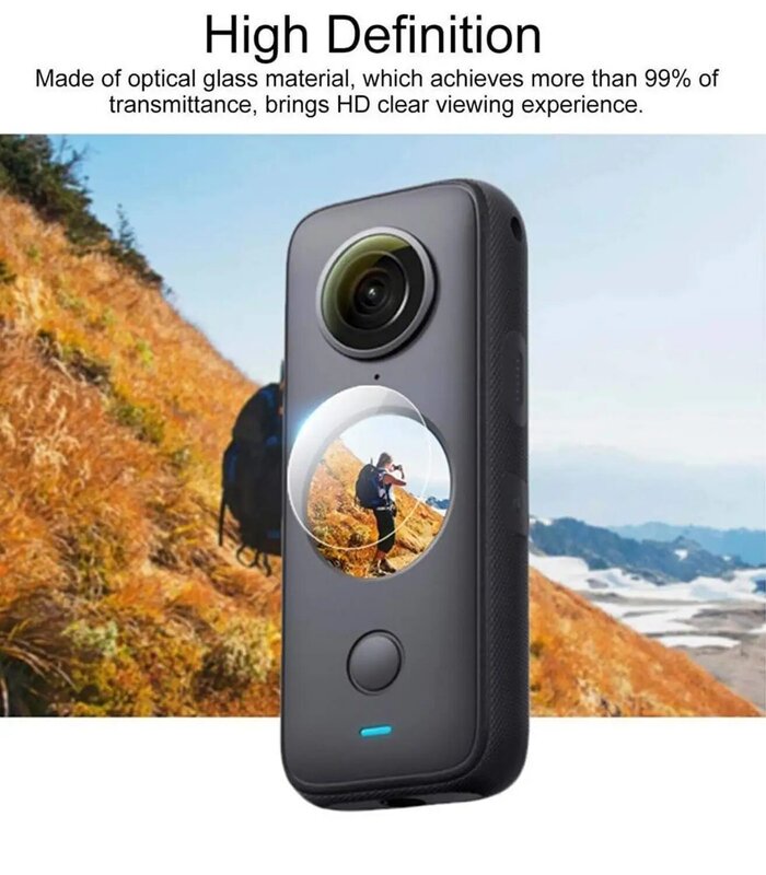กระจกนิรภัยสำหรับ Insta360หนึ่ง X2กันรอยขีดข่วนหน้าจอสำหรับ Insta 360 X2กล้องแอคชั่นอุปกรณ์ฟิล์มป้องกัน
