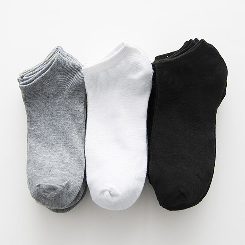 5/10 pares negro blanco gris calcetines de algodón de corte bajo Neutral Casual Primavera Verano señora barco calcetines cortos estudiantes niñas calcetines de barco