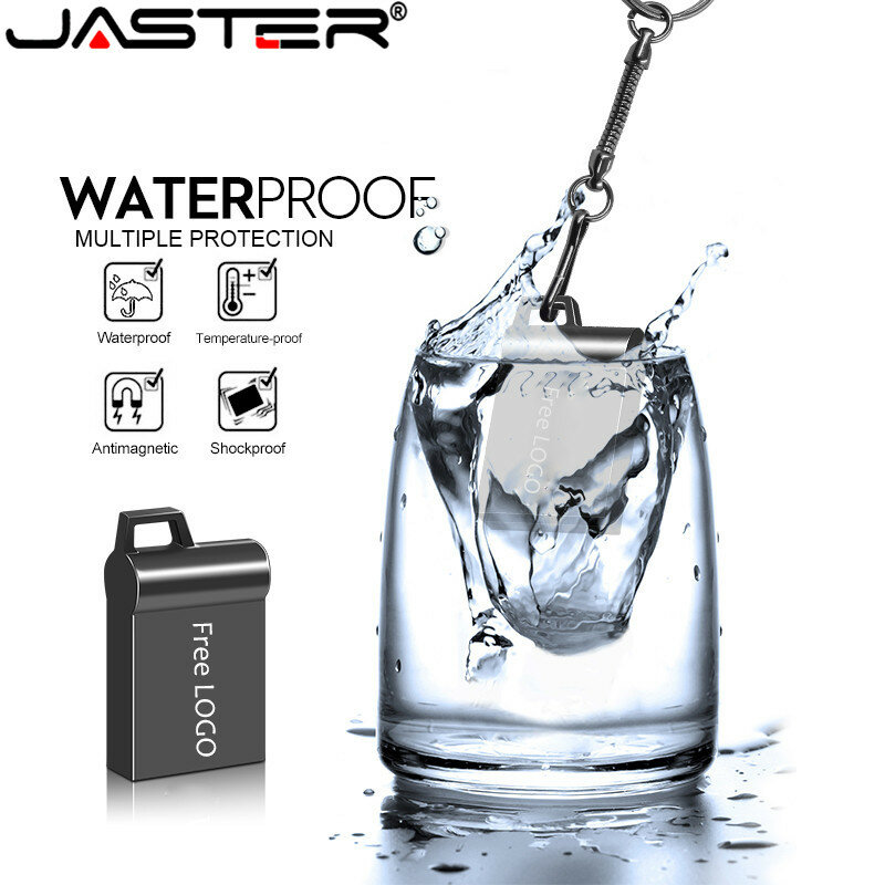 JASTER-Mini disco Flash USB 2,0 para tableta, Pendrive resistente al agua con logotipo personalizado, 4GB, 8GB, 16GB, 32GB, 64GB, regalo de moda exquisito