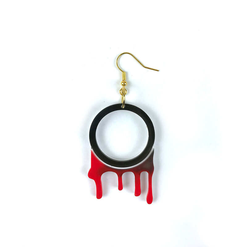 Molde de resina con forma de gota para oreja, símbolos de villana roja fundida, DIY, molde de silicona para pendientes, traje para hacer joyas