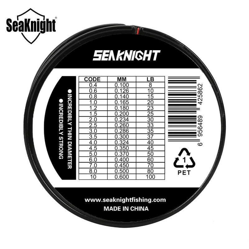 Seaknight-triposeidonシリーズpe編組釣り糸、マルチフィラメント、スムーズな鯉釣り、4ストランド、300m、8-60lb