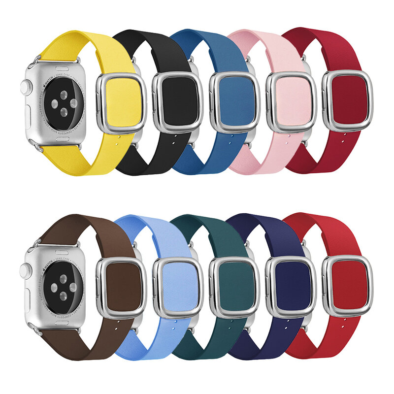 Кожаная Петля ремешок для наручных часов apple watch, версии 5 4 44/40 мм современный стиль браслет на запястье, аксессуары для наручных часов iWatch се...
