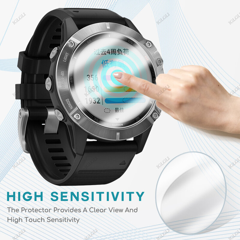 Película de proteção de vidro temperado para garmin fenix 5 5S 5x 6 pro/sapphire relógio inteligente 9h protetor de tela acessórios protetores