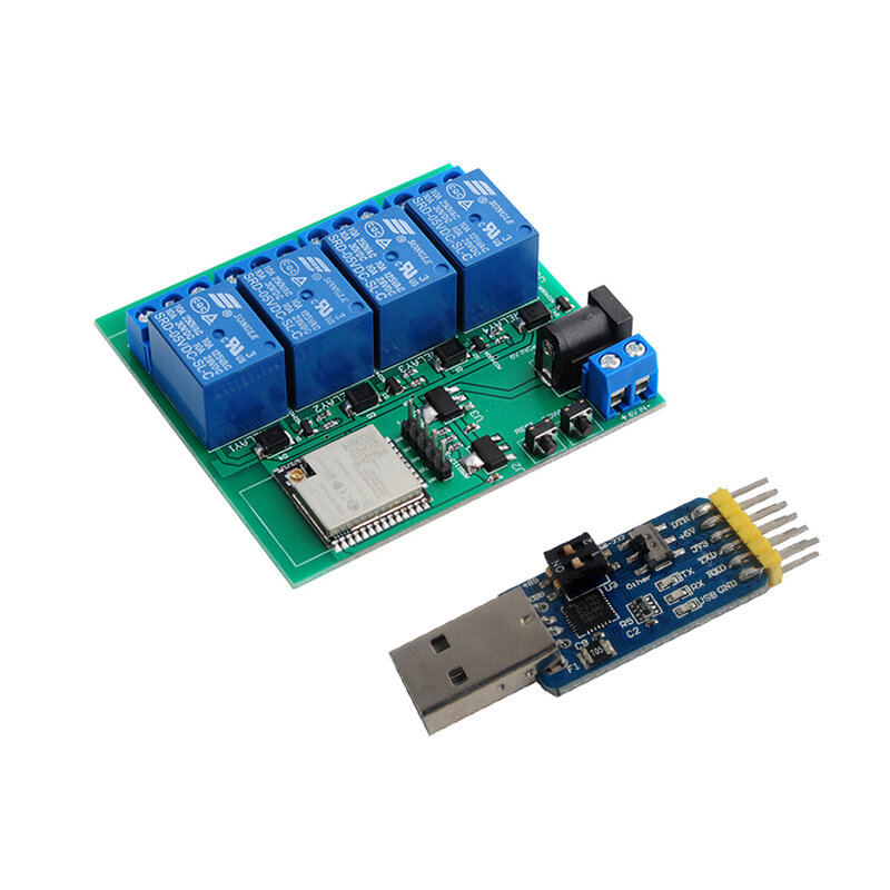 RCmall-Módulo de relé ESP32S, 4 canales, controlado de forma independiente, Wifi, BT, con esp32-wroom-32u para Arduino IoT Smart Home