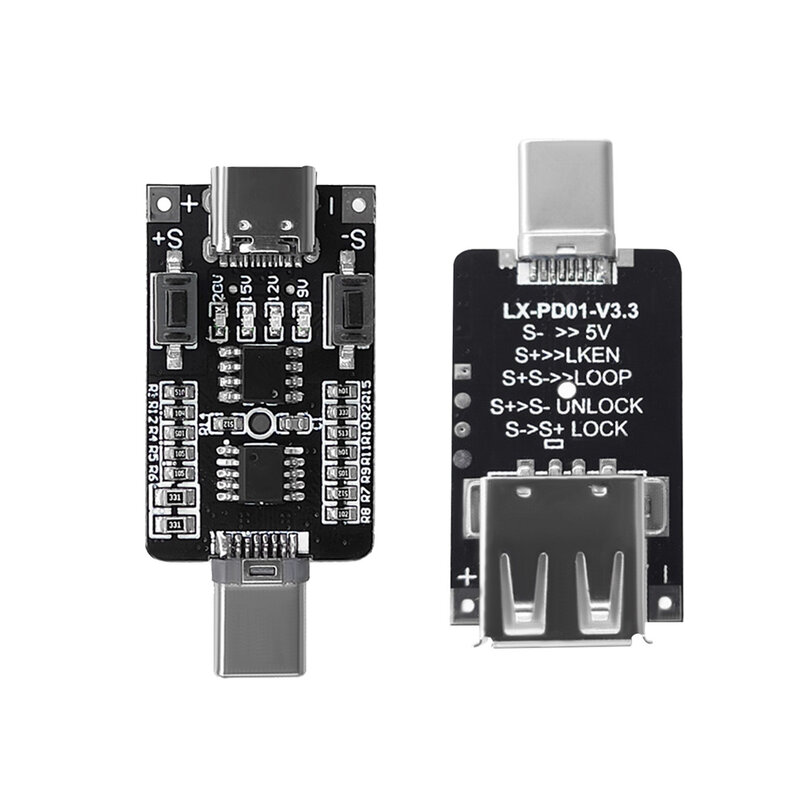 100 Вт 5A USB Type-C PD манок ТРИГГЕРНАЯ плата 5 в 9 в 12 В 15 в 20 в выход PD 2,0 3,0 триггерный адаптер Подключение кабеля детектор опроса