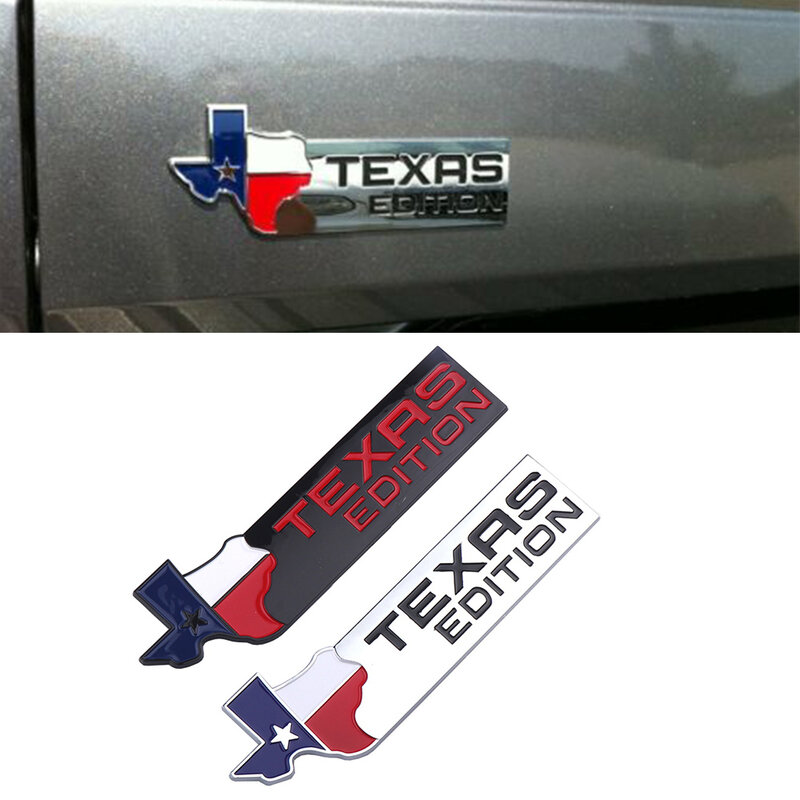 Pegatina con emblema Edición TEXAS para Dodge Jeep Wrangler Chrysler, emblema para maletero trasero de coche, insignia de metal 3D para guardabarros
