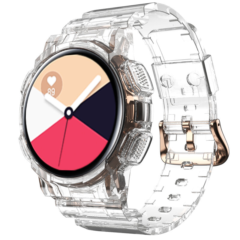 Tpu Horlogeband Voor Samsung Galaxy Actieve 2 40Mm Nieuwste Sport Strap Transparante Band + Case Voor Correa Galaxy Horloge actieve 2 Band