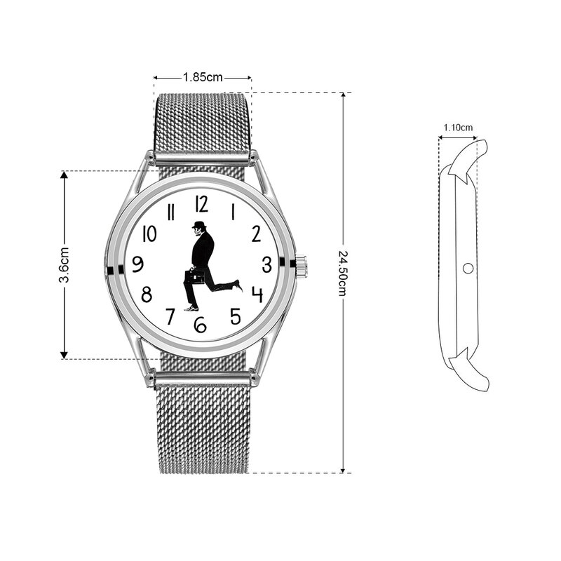 Feb 30th walking men design criativo projetado unisex relógio 3atm resistente à água banda de aço inoxidável