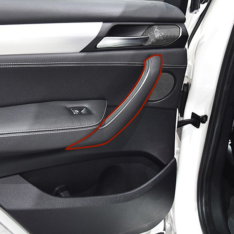 LHD RHD ภายในประตูดึงมือจับหนัง Trim ชุดเต็มสำหรับ BMW X3 X4 F25 F26 2010-2016