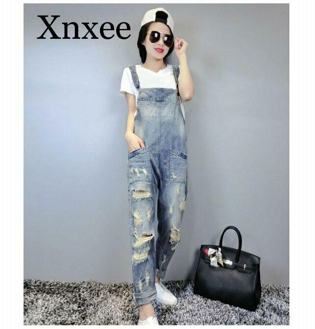 Women Clothing Denim Washed Fabric Rompers Summer Autumn HOLE Overalls Women Jumpsuit Suspenders Jeans SLIM Women Overalls Jeans