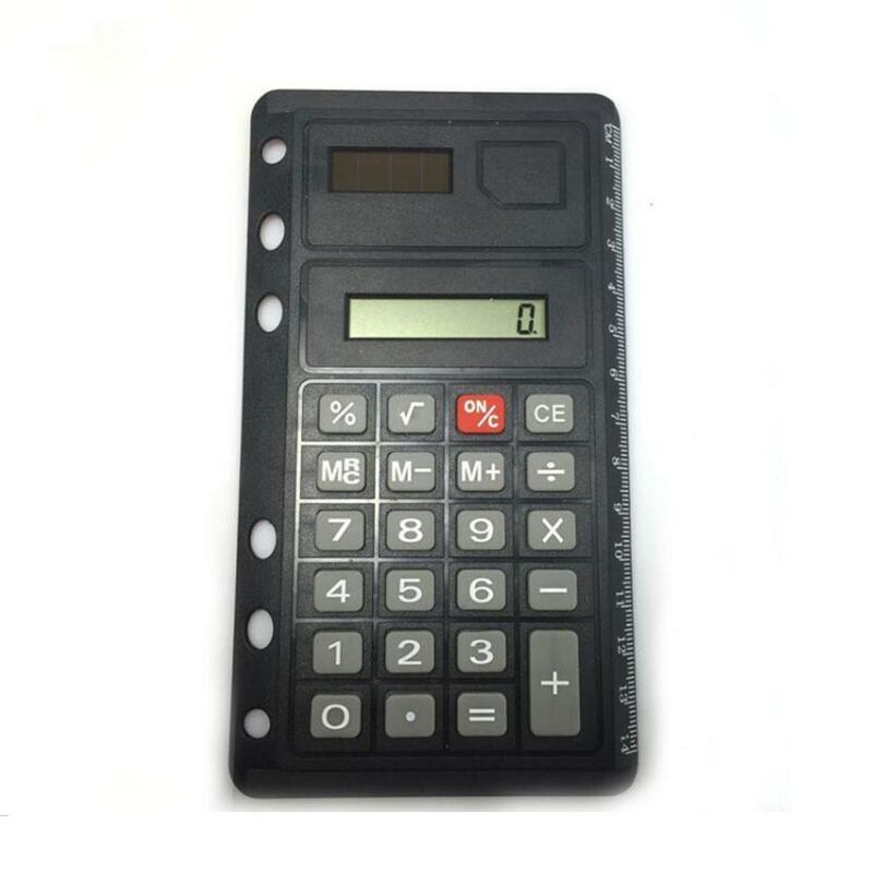 A6 Notepad Daun Longgar dengan Kalkulator 6 Lubang dengan Penggaris Kalkulator Longgar Pengikat Daun Kreatif R9Q3