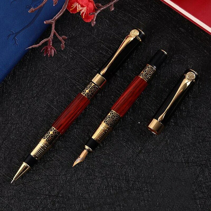 Classic Design Metal Rose Wood Ink Fountain Pen School Student Homework Gift Writing Pen Buy 2 Send Gift