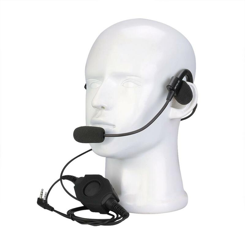 EHK006 Di Belakang Kepala Taktis Headset Mikrofon Boom dengan IP54 Tahan Air PTT untuk Kenwood 2 Pin Kaki Bicara c9127A